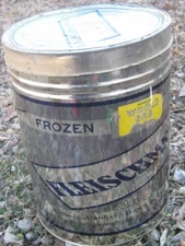 13" tall 10" diameter Vintage Fleischman Frozen Whole Egg Empty Can 30 lbs