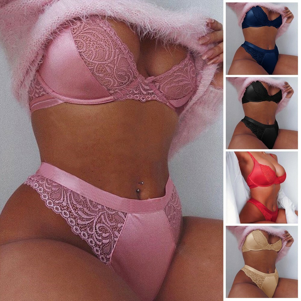 Womens Sexy Lingerie Nightwear Underwear Lace Push Up Bra Set Panties Sleepwear*