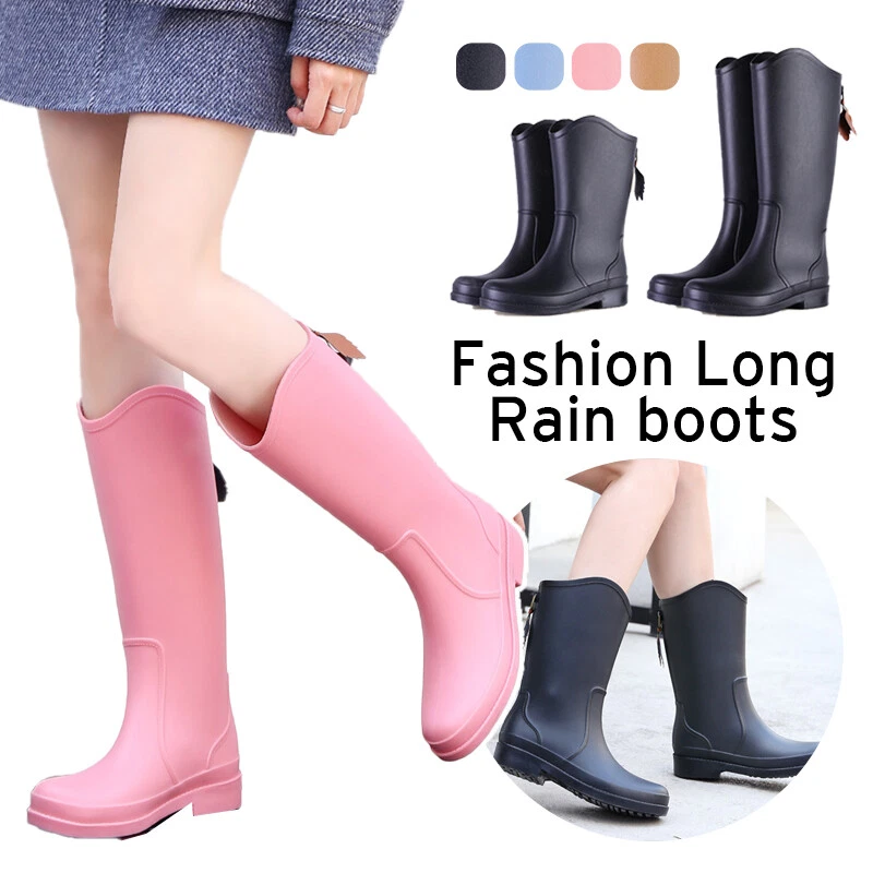 Womens Waterproof Gumboots Rain Wellington Boots Wellies High Calf Rain Boot