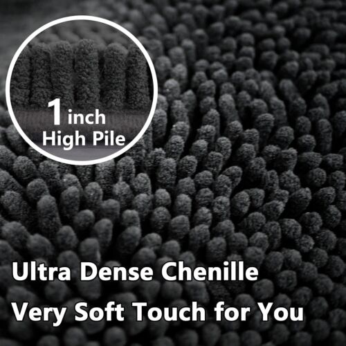 Bathroom Rugs Chenille Extra Thick and Absorbent Non-Slip Machine Washable Dr... - Picture 3 of 8