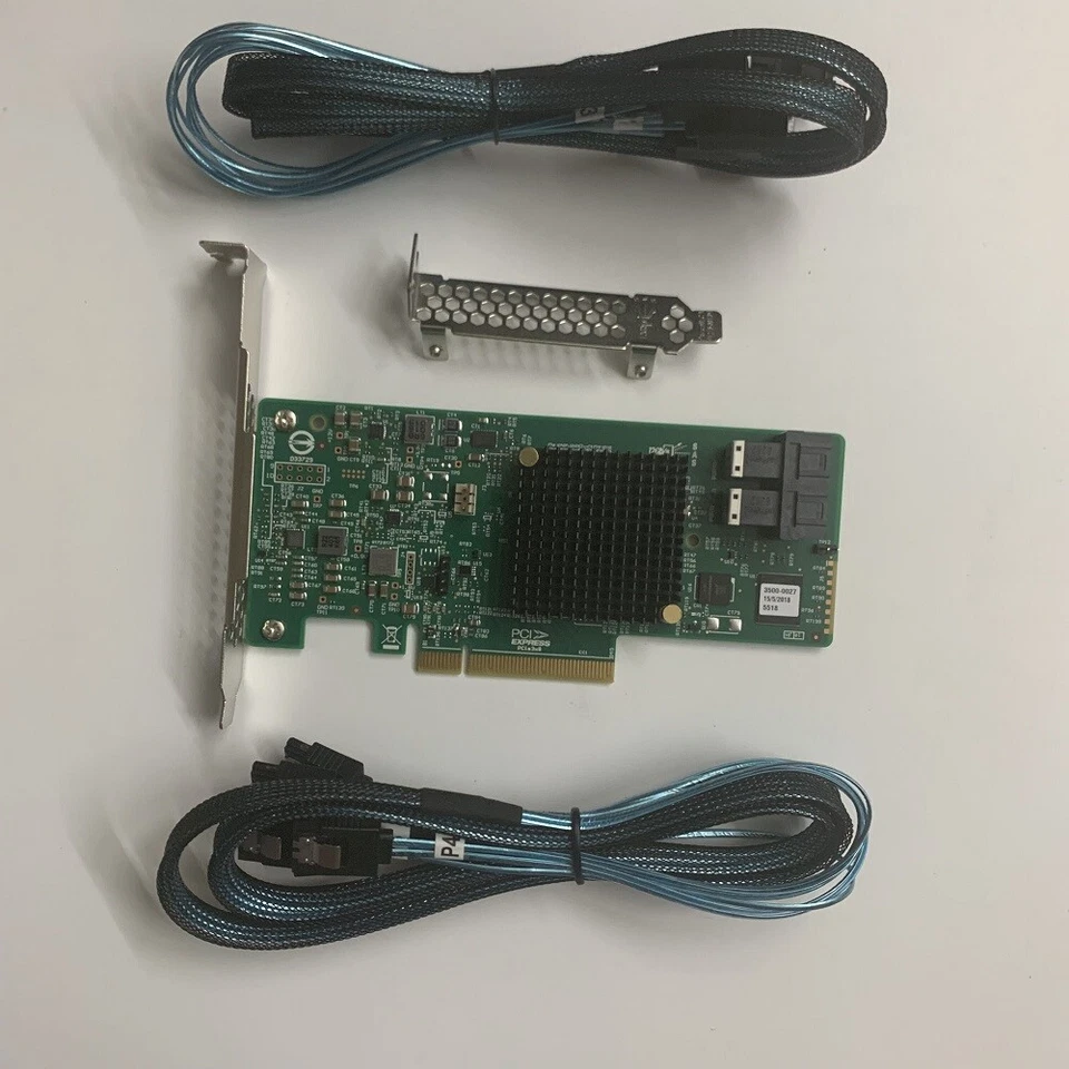 LSI SAS 9341-8I 12GB 8 PORT RAID CONTROLLER+2PCS 8643 to 4 SATA cable - Image 3 of 4