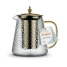 Gold Hammered Borosilicate Glass Teapot 900ml by Charbrew