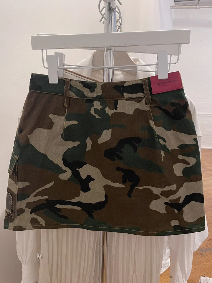 Камуфляжная мини-юбка Alessandra Rich с высокой талией 🤎 The Attico Vibe - Изображение 3 из 4