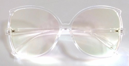Retro Vintage Butterfly Square Oversize Large Plastic Frame ClearLenses Glasses - Picture 10 of 11