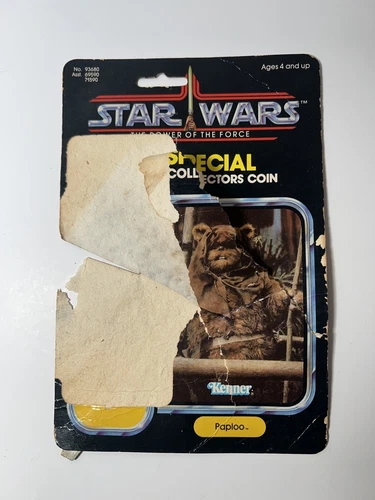 Star Wars Power of the Force Paploo Ewok 92 Coin Card Back Vintage 1984 Kenner