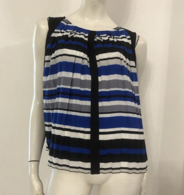 MAX&CO Top Strick Bluse schwarz blau weiß Streifenmuster Gr. IT 40