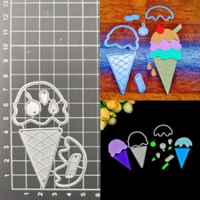 Ice Cream DIY Metal Cutting Dies Scrapbooking photo album Emboss Stencils Mould