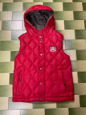 Paul Frank Monkey Vest Hoodie Puffer Down Jacket Full-Zip Snap Up Size M