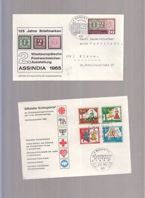 3624 - Bund -  FDC -  Mi-Nr. 482 + 485 - 488  auf 2 FDC