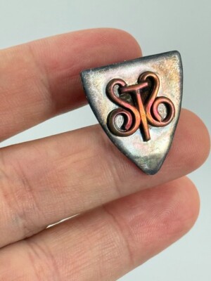 Vintage Sterling Silver STC Shield Lapel Pin Fraternity Badge Award Member