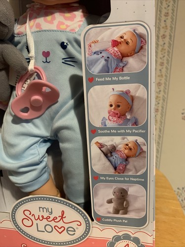New My Sweet Love Sweet Baby Blue Jumper with Kitten Doll - Picture 9 of 11