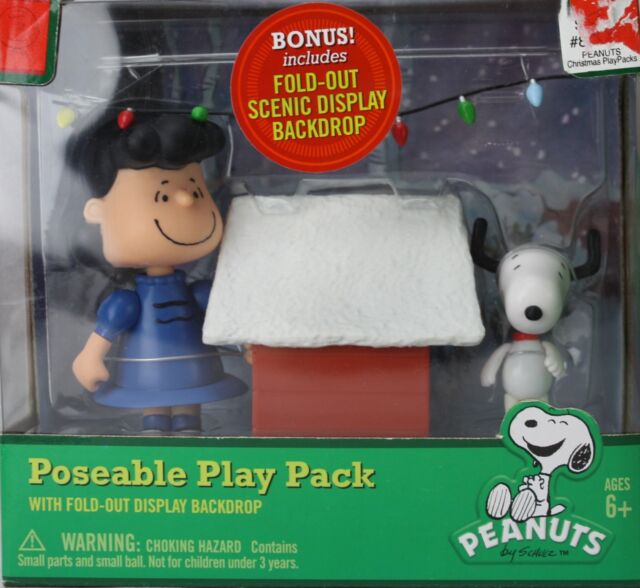 Christmas Peanuts Poseable Play Pack Lucky & Snoopy Doghouse NIB | eBay