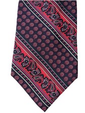 Adolfo Vintage Men  s Tie Silk Paisley Red  Black 3.75W X 58L Silk VTG RN 22356