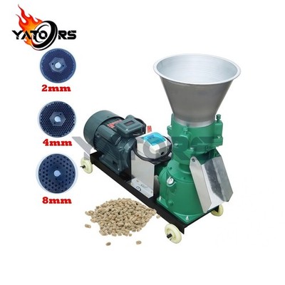 3 Roller Farm Animal Feed Pelletizer 2/4/8mm Plate Feed Pellet Mill Machine 220V