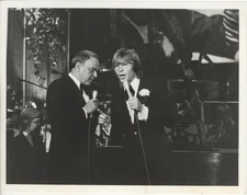 Frank Sinatra John Denver Original 7x9 Silver Gelatin Photo singing on stage 