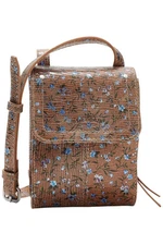 American Leather Co. Kansas Glove Leather Crossbody Nutmeg Floral