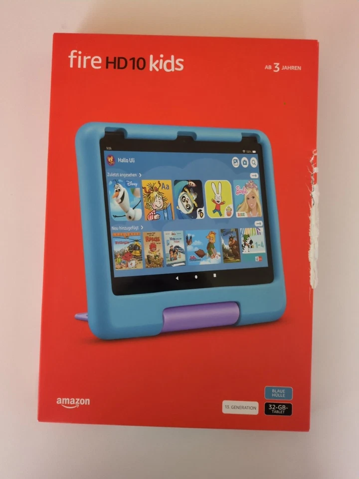 Amazon Fire HD 10 Kids (neuste Generation) Kinder Tablet 32GB blau  OVP Mit Riss