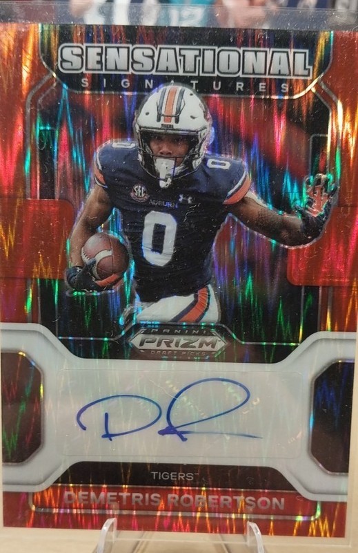 2022 Panini Draft Picks -  Sensational Sig Demetris Robertson Red Ice Prizm (RC)