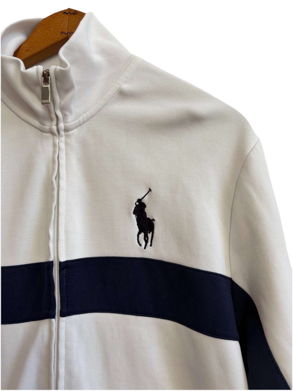 Vintage Polo Ralph Lauren Jacket Mens M Full Zip Big Pony Mock Neck Track READ