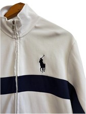 Vintage Polo Ralph Lauren Jacket Mens M Full Zip Big Pony Mock Neck Track READ