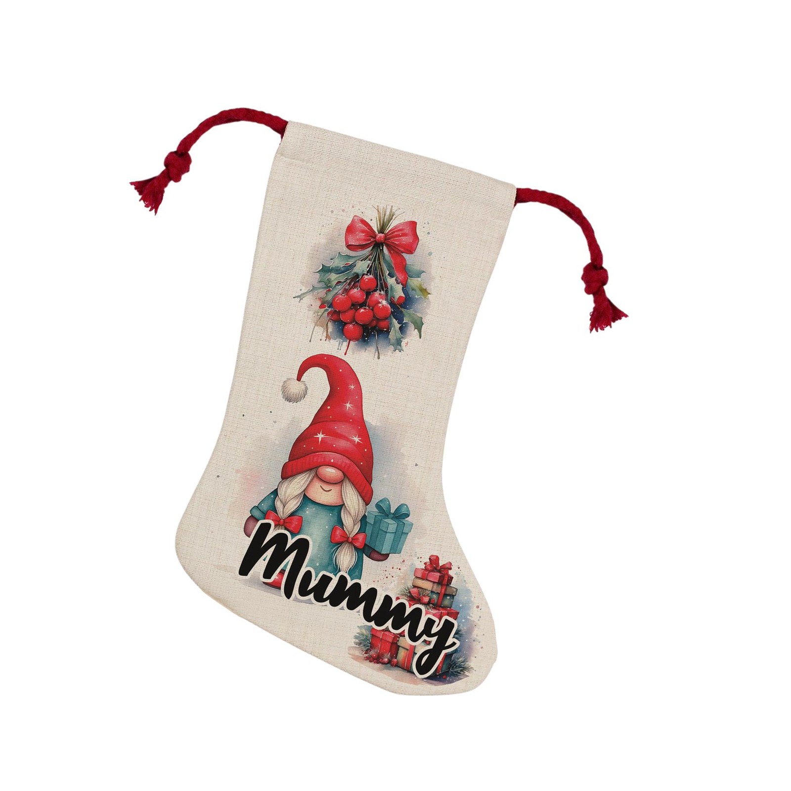 Purely Home Gonk Family Mummy Christmas Stocking - Xmas Home Decor Gift For Mums