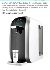 SimPure Y7P-BW UV Countertop Reverse Osmosis Water Filter 5-Stage NSF