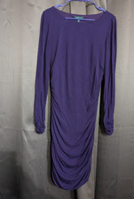 Lauren Ralph Lauren Plum Purple Bodycon Long Sleeve Dress Size 12 Party Cocktail