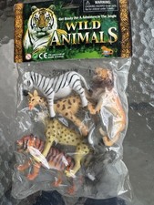 6-Piece Wild Animal Set Playset Toys Jungle Safari Lion Elephant