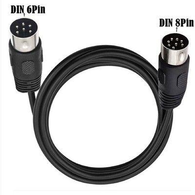 1.8M MIDI 8 Pin Din M To DIN 6 Pin M Audio Data Signal Adapter Connector Cable B