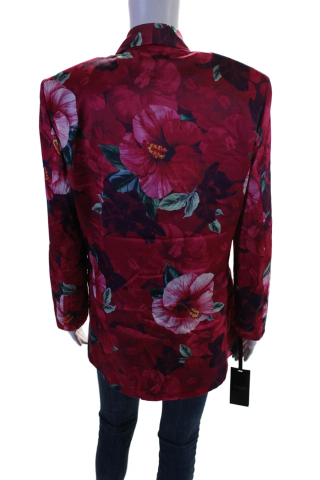 Jaqueta Blazer Pinko Feminina Gola Floral Manga Longa Botões Rosa Tamanho 2 - Imagem 4 de 4