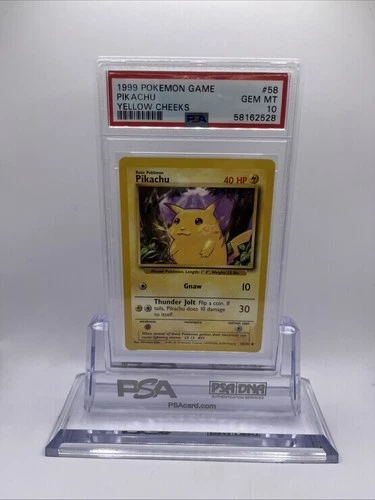 1999 Pokemon Base Set Unlimited Pikachu Yellow Cheeks 58/102 - PSA 10 GEM MINT
