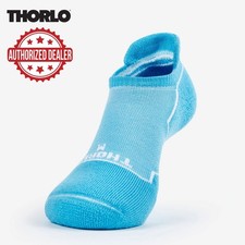 1 PAIR: THORLO LIGHT CUSHION "NO SHOW" PICKLEBALL SOCKS BLUE MEDIUM. PNS11