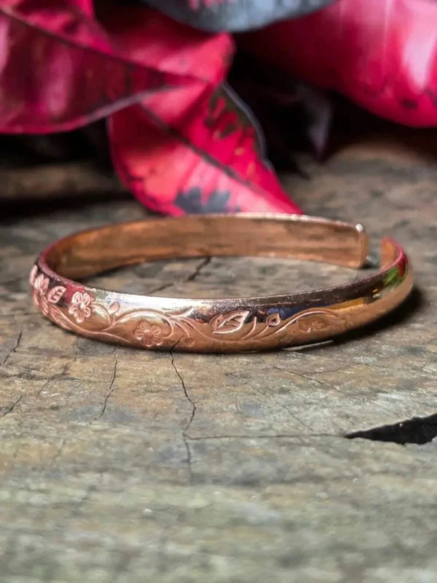 Pure Copper Bracelet Adjustable - Flower