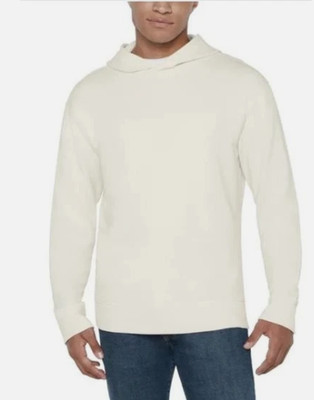 Gap Mens Hoodie White Long Sleeves Relaxed Fit Textured Fabric Heavyweight NWIP
