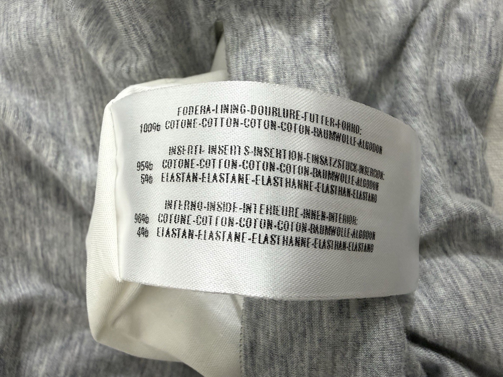 Tincati Milano Men’s 54 Cotton Full Zip Hoodie Cream Gray Made in Italy image 5