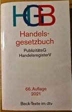 Handelsgesetzbuch HGB 66. Auflage 2021 Beck d...