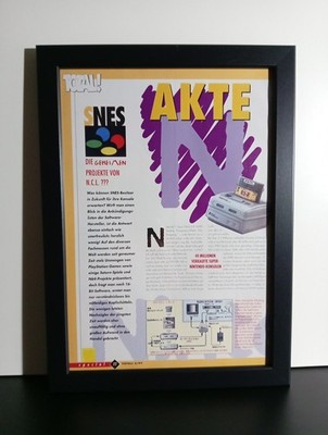 Rare SNES CD Rom PS1 Werbeblatt Poster Gerahmt Ad Page Framed Werbung Flyer 