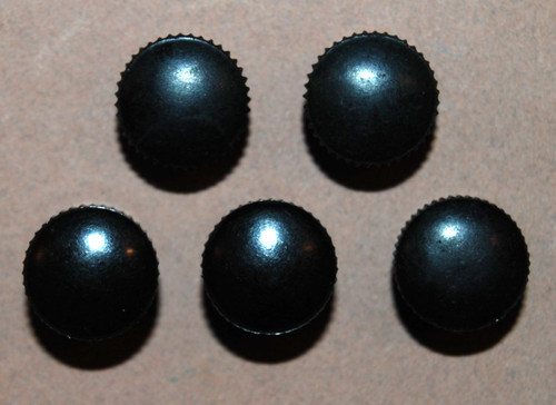 5 Vintage Small Black Radio / Electronic Equipment Screw-on Plastic Knobs
