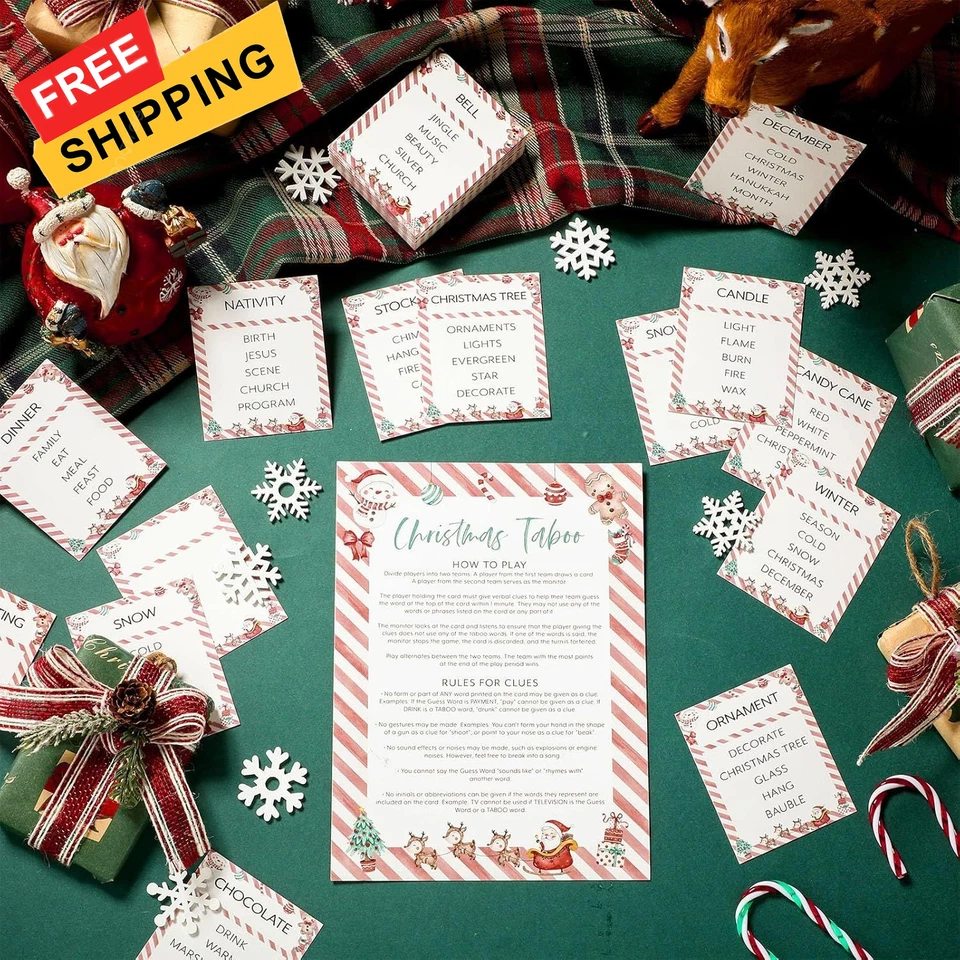 90件装圣诞游戏家庭经典派对板乐趣假日词...  — 第 3/4 张图片