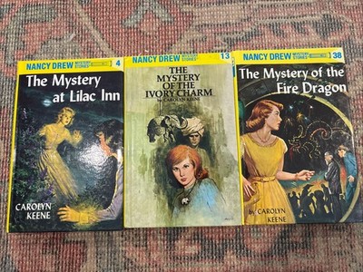 Lot of 3 NANCY DREW: #4, #13, #38 by Carolyn Keene Yellow Spine Great Condition