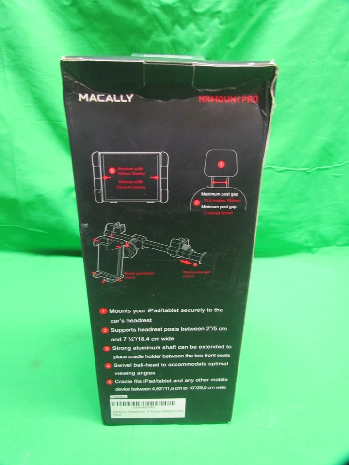 Macally Car Headrest Mount Holder for Apple iPad iPhone Tablets Etc New Sealed - Image 3 of 4