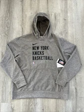 Nike New York Knicks NBA Team Issue Pregame Warmup Hoodie Grey Mens Size XL