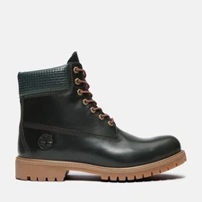Men's Timberland Premium 6 Waterproof BOOTS GREEN FULL GRAIN LEATHER TB0A2P6WEEQ