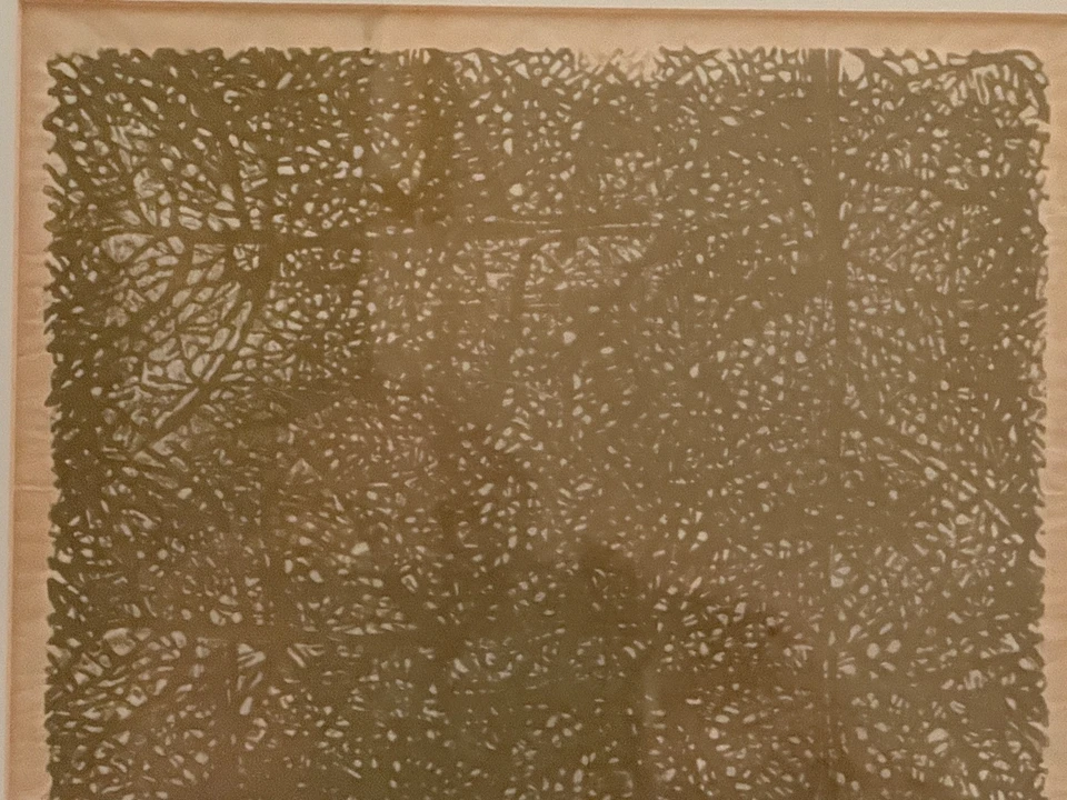 Abstract Textural Expression -  Gold Coloured Print Lithograph  - Leafs / Trees - Image 4 of 4