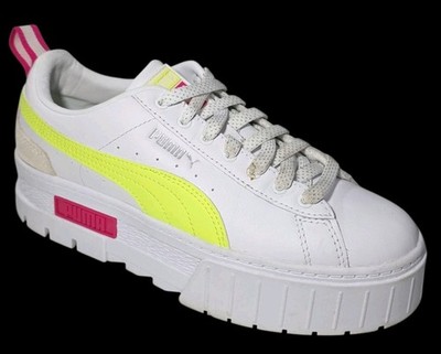 PUMA Mayze E-Light Platform  Womens 7.5 White Leather Sneakers Casual 382911-01