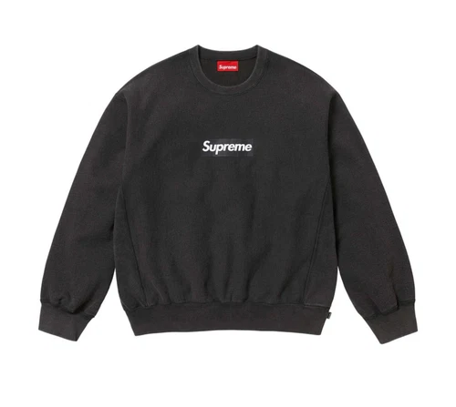 Taille S Logo Supreme Boîte Lavée Col Rond Noir
