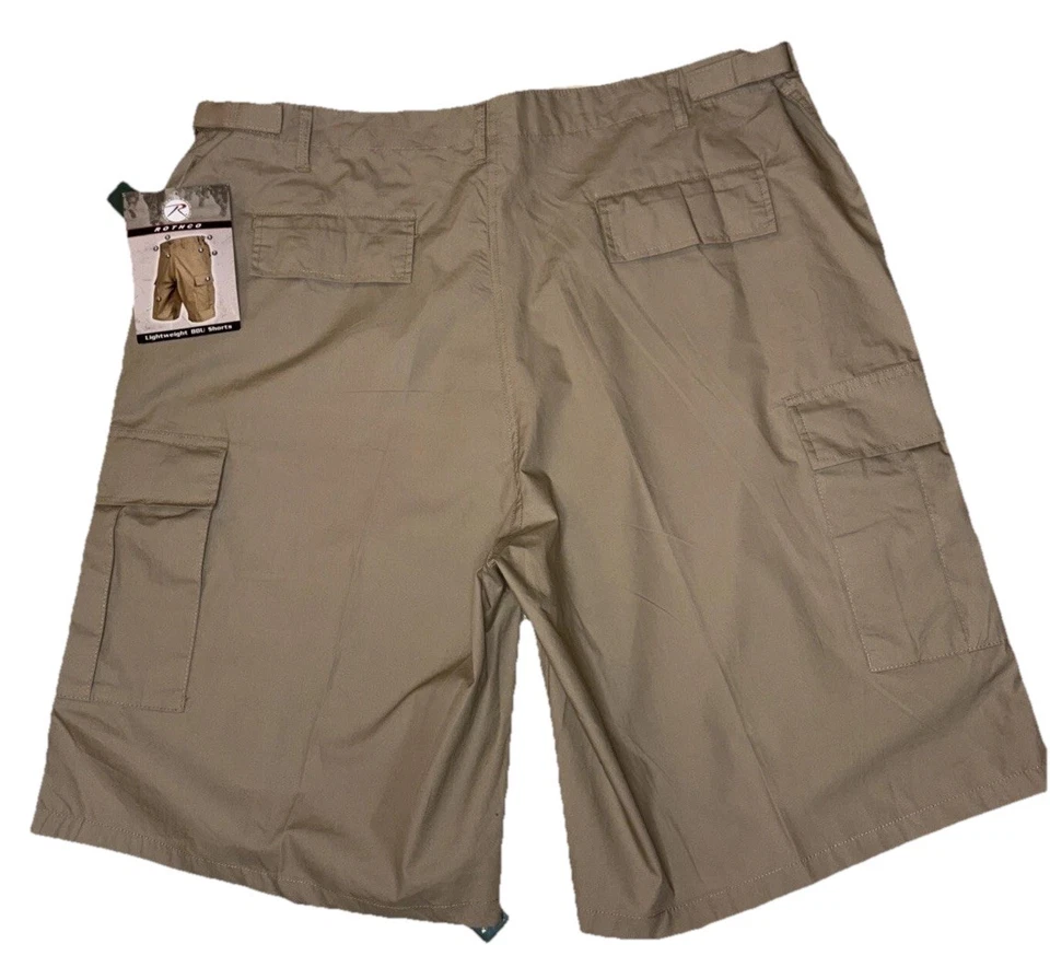 NWT Rothco Military Khaki Lightweight BDU Combat Cargo Shorts, 2XL 43-47” Waist - Image 2 of 4