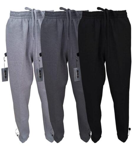 MENS PLAIN FLEECE JOGGER DRAWSTRING HEAVY WEIGHT BLACK CHARCOAL GREY SWEAT PANTS - Afbeelding 1 van 13