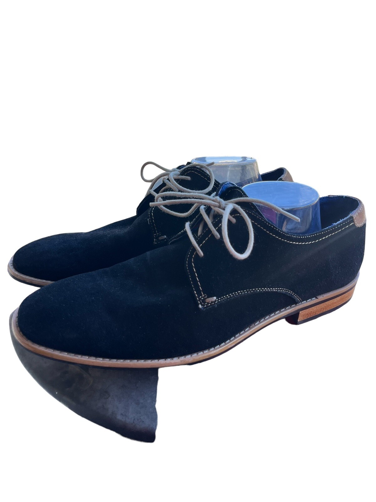 SAOLA Scarpe uomo taglia 10 5 STEVE MADDEN nere pelle scamosciata stringate Oxford
