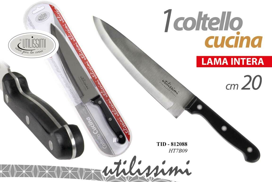 COLTELLO CLASSICO TAVOLA CUCINA 20 CM MULTIUSO LAMA INTERA TID-812088